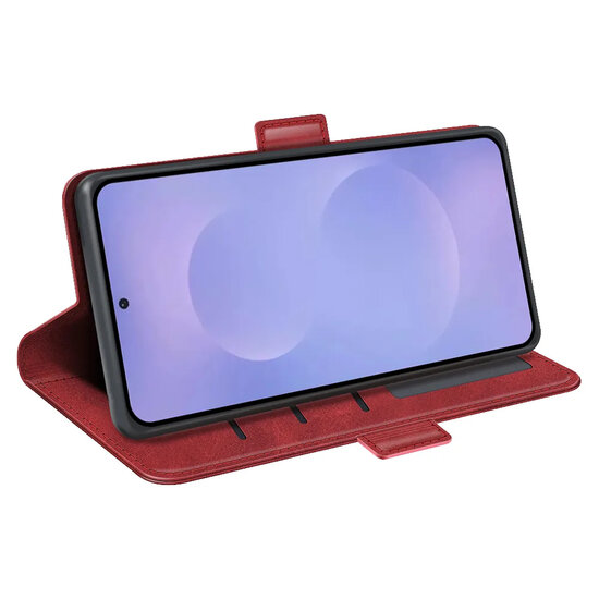 Samsung Galaxy S26 Hoesje - MobyDefend Luxe Wallet Book Case (Sluiting Zijkant) - Rood