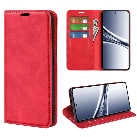 Xiaomi Redmi Note 15 4G Hoesje - MobyDefend Luxe Wallet Bookcase (Magnetische Sluiting) - Rood