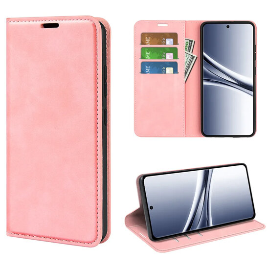 Xiaomi Redmi Note 15 4G Hoesje - MobyDefend Luxe Wallet Bookcase (Magnetische Sluiting) - Roze