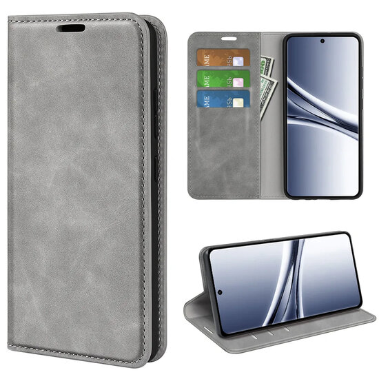 Xiaomi Redmi Note 15 4G Hoesje - MobyDefend Luxe Wallet Bookcase (Magnetische Sluiting) - Grijs