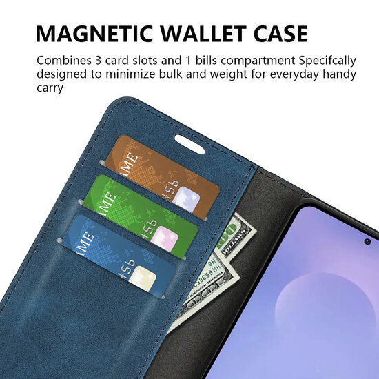 Samsung Galaxy S26 Hoesje - MobyDefend Luxe Wallet Bookcase (Magnetische Sluiting) - Roze