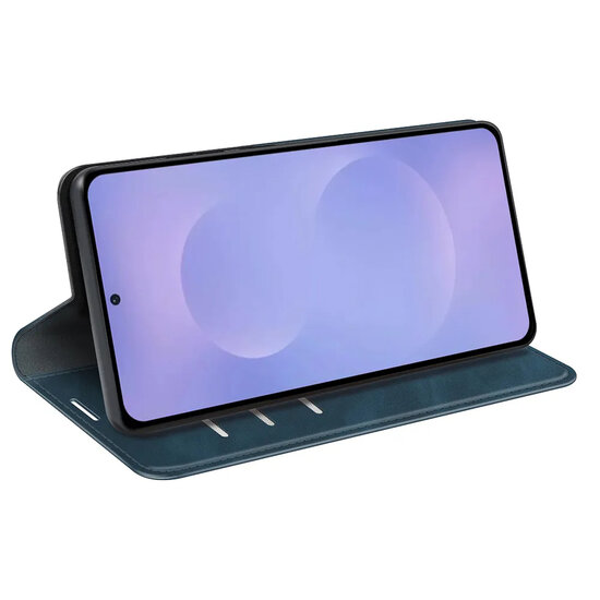 Samsung Galaxy S26 Hoesje - MobyDefend Luxe Wallet Bookcase (Magnetische Sluiting) - Blauw