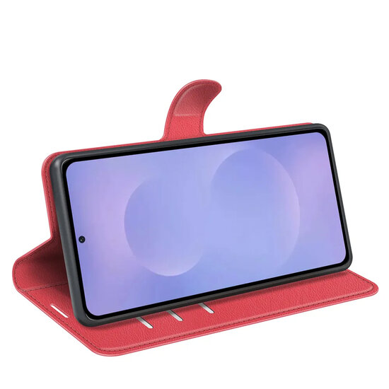 Samsung Galaxy S26 Hoesje - MobyDefend Kunstleren Wallet Book Case (Sluiting Voorkant) - Rood