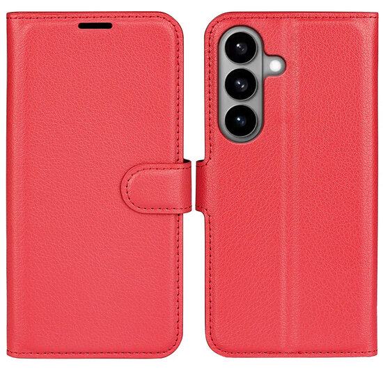 Samsung Galaxy S26 Hoesje - MobyDefend Kunstleren Wallet Book Case (Sluiting Voorkant) - Rood
