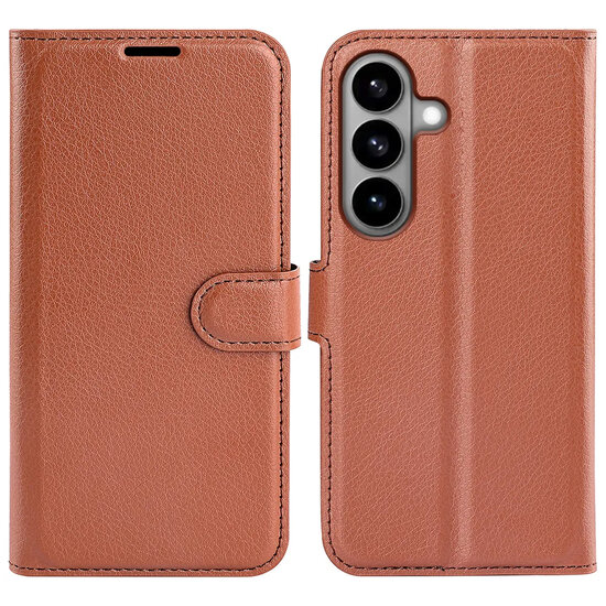 Samsung Galaxy S26 Hoesje - MobyDefend Kunstleren Wallet Book Case (Sluiting Voorkant) - Bruin