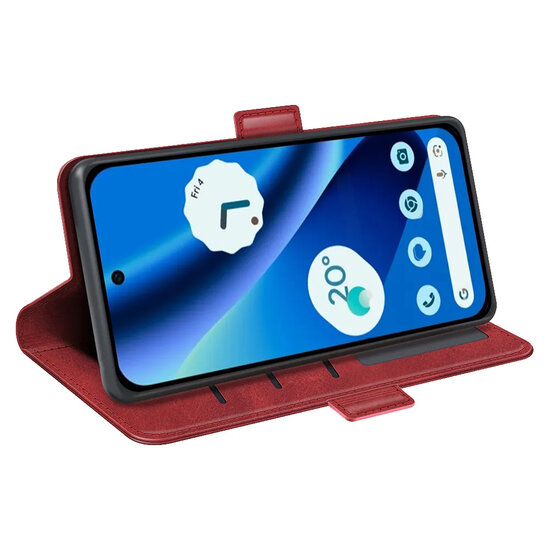 Google Pixel 10a Hoesje - MobyDefend Luxe Wallet Book Case (Sluiting Zijkant) - Rood