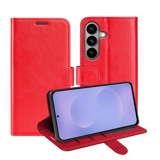 Samsung Galaxy S26 Hoesje - MobyDefend Wallet Book Case (Sluiting Achterkant) - Rood