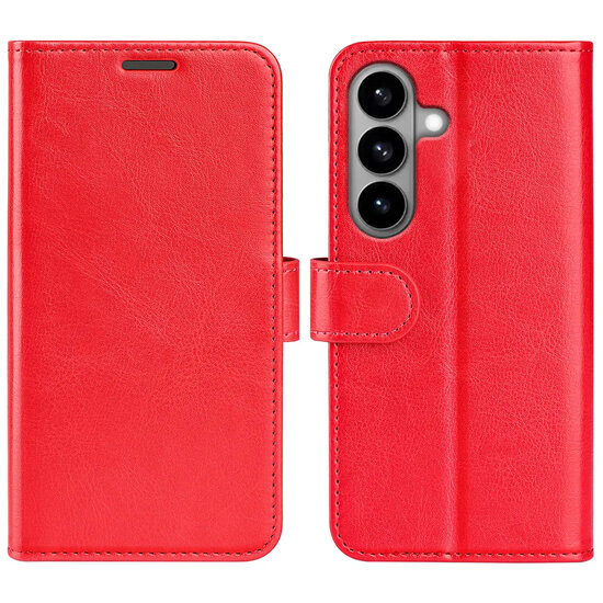 Samsung Galaxy S26 Hoesje - MobyDefend Wallet Book Case (Sluiting Achterkant) - Rood