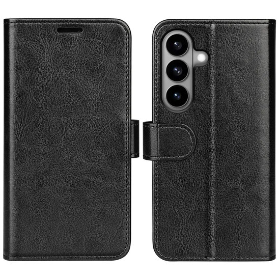 Samsung Galaxy S26 Hoesje - MobyDefend Wallet Book Case (Sluiting Achterkant) - Zwart