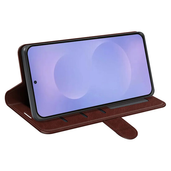Samsung Galaxy S26 Hoesje - MobyDefend Wallet Book Case (Sluiting Achterkant) - Bruin