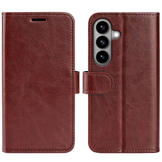 Samsung Galaxy S26 Hoesje - MobyDefend Wallet Book Case (Sluiting Achterkant) - Bruin