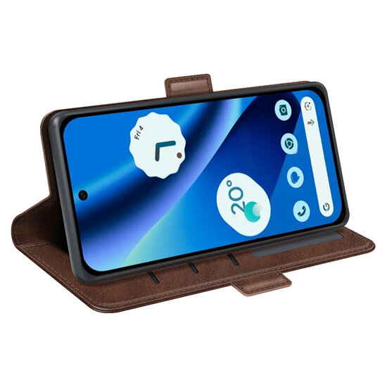 Google Pixel 10a Hoesje - MobyDefend Luxe Wallet Book Case (Sluiting Zijkant) - Bruin