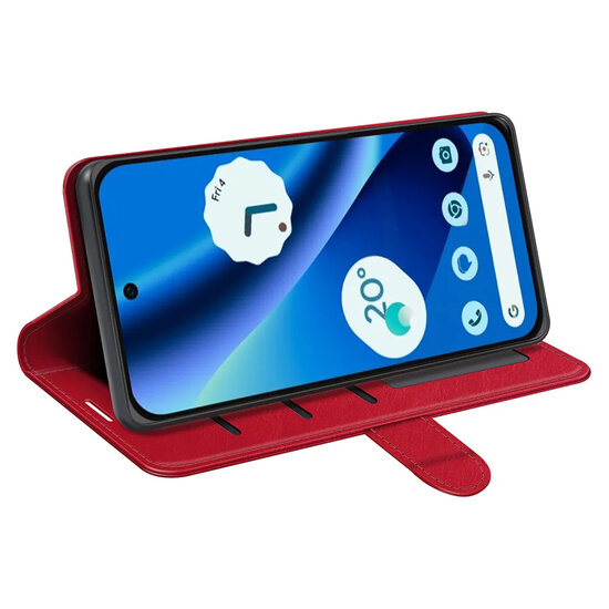 Google Pixel 10a Hoesje - MobyDefend Wallet Book Case (Sluiting Achterkant) - Rood