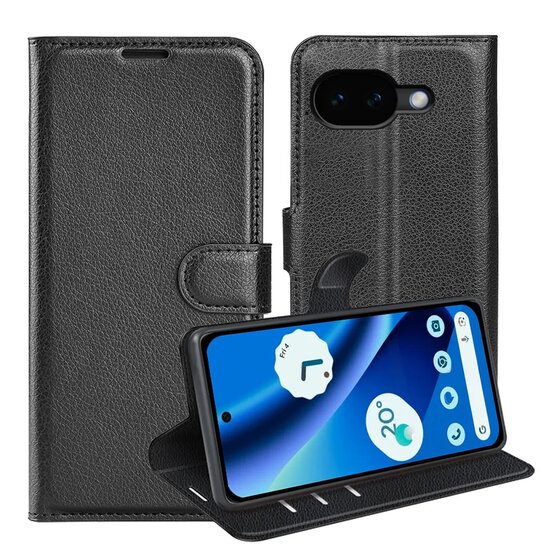 Google Pixel 10a Hoesje - MobyDefend Kunstleren Wallet Book Case (Sluiting Voorkant) - Zwart