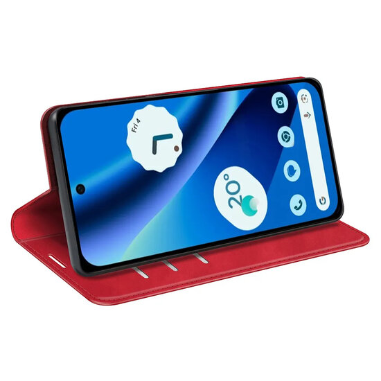 Google Pixel 10a Hoesje - MobyDefend Luxe Wallet Bookcase (Magnetische Sluiting) - Rood