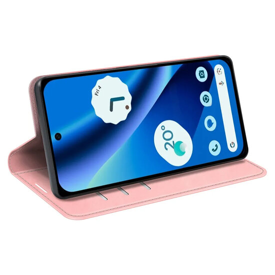 Google Pixel 10a Hoesje - MobyDefend Luxe Wallet Bookcase (Magnetische Sluiting) - Roze