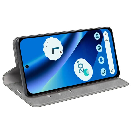 Google Pixel 10a Hoesje - MobyDefend Luxe Wallet Bookcase (Magnetische Sluiting) - Grijs