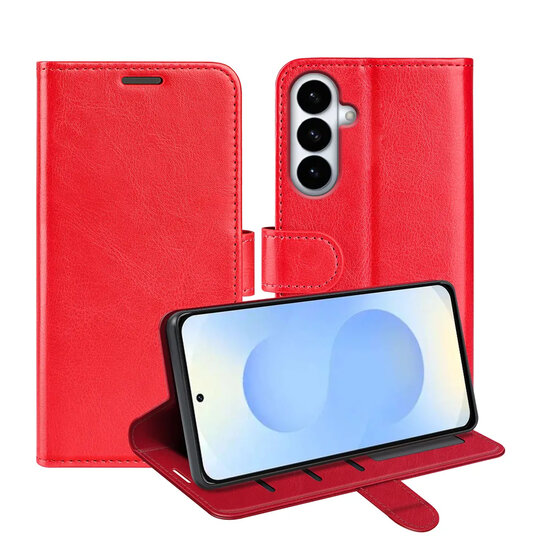 Samsung Galaxy S26 Plus (S26+) Hoesje - MobyDefend Wallet Book Case (Sluiting Achterkant) - Rood