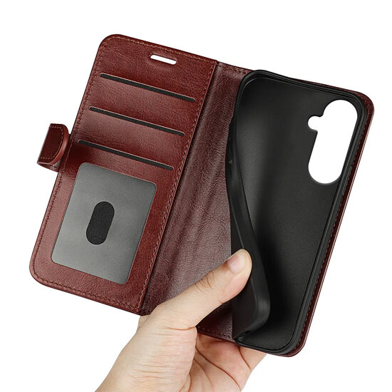 Samsung Galaxy S26 Plus (S26+) Hoesje - MobyDefend Wallet Book Case (Sluiting Achterkant) - Bruin