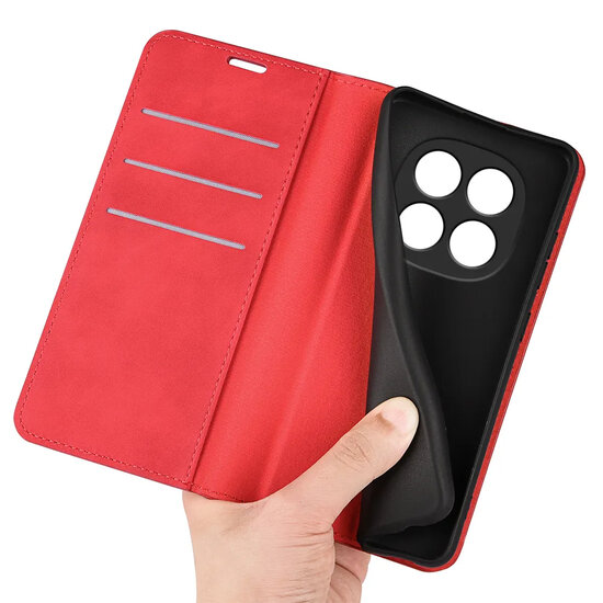 Xiaomi Redmi Note 15 Pro Plus 5G Hoesje - MobyDefend Luxe Wallet Bookcase (Magnetische Sluiting) - Rood