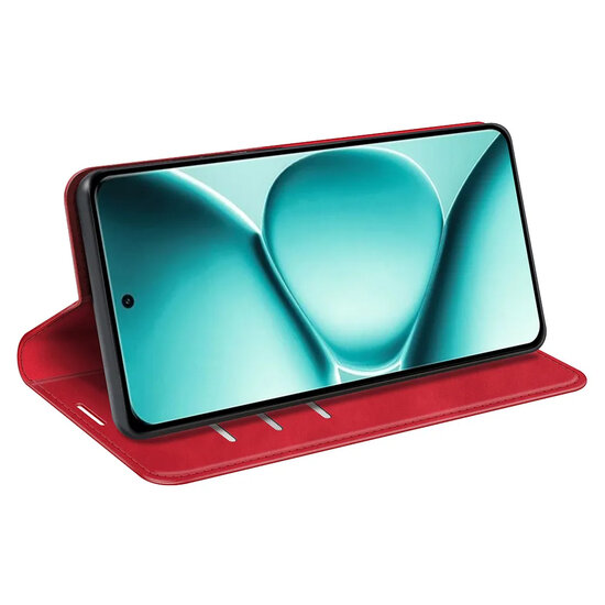 Xiaomi Redmi Note 15 Pro Plus 5G Hoesje - MobyDefend Luxe Wallet Bookcase (Magnetische Sluiting) - Rood