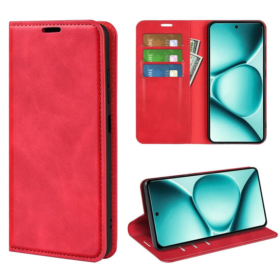 Xiaomi Redmi Note 15 Pro Plus 5G Hoesje - MobyDefend Luxe Wallet Bookcase (Magnetische Sluiting) - Rood