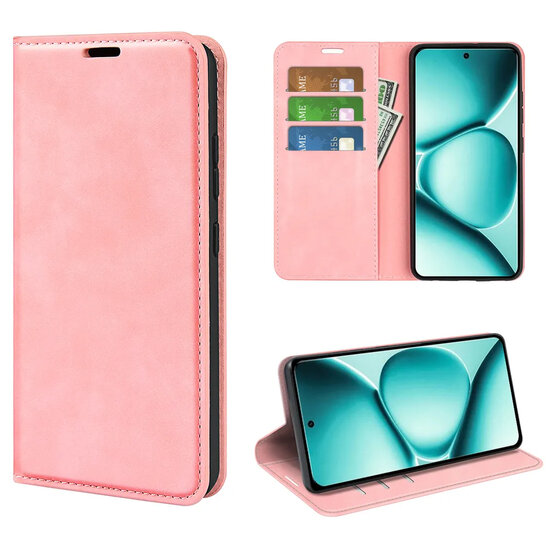 Xiaomi Redmi Note 15 Pro Plus 5G Hoesje - MobyDefend Luxe Wallet Bookcase (Magnetische Sluiting) - Roze