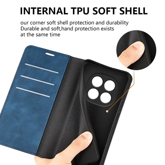 Xiaomi Redmi Note 15 Pro Plus 5G Hoesje - MobyDefend Luxe Wallet Bookcase (Magnetische Sluiting) - Blauw
