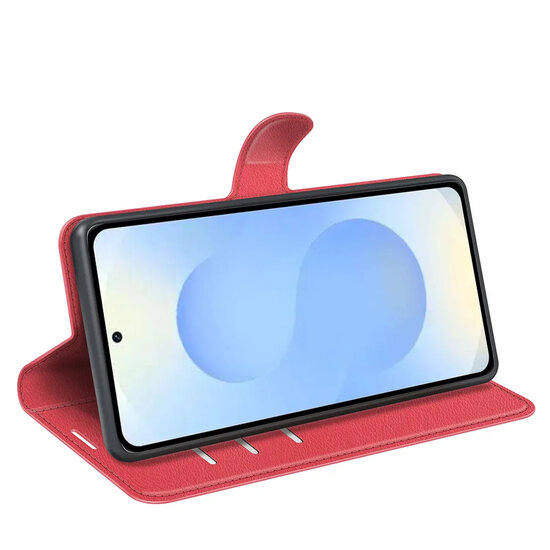 Samsung Galaxy S26 Plus (S26+) Hoesje - MobyDefend Kunstleren Wallet Book Case (Sluiting Voorkant) - Rood