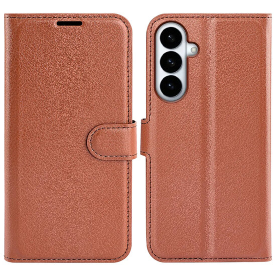 Samsung Galaxy S26 Plus (S26+) Hoesje - MobyDefend Kunstleren Wallet Book Case (Sluiting Voorkant) - Bruin