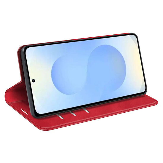 Samsung Galaxy S26 Plus (S26+) Hoesje - MobyDefend Luxe Wallet Bookcase (Magnetische Sluiting) - Rood