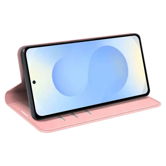 Samsung Galaxy S26 Plus (S26+) Hoesje - MobyDefend Luxe Wallet Bookcase (Magnetische Sluiting) - Roze