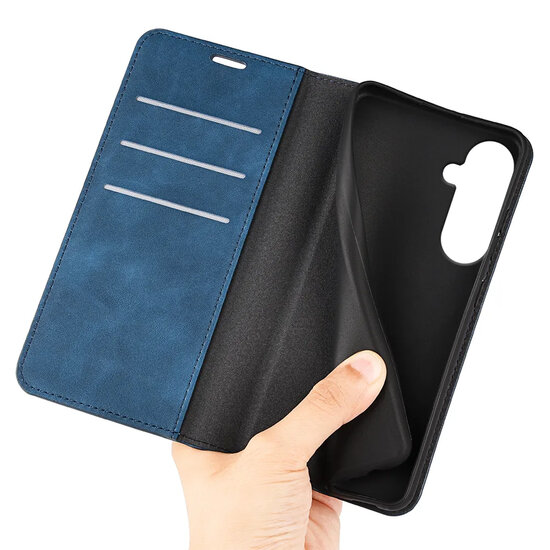 Samsung Galaxy S26 Plus (S26+) Hoesje - MobyDefend Luxe Wallet Bookcase (Magnetische Sluiting) - Blauw