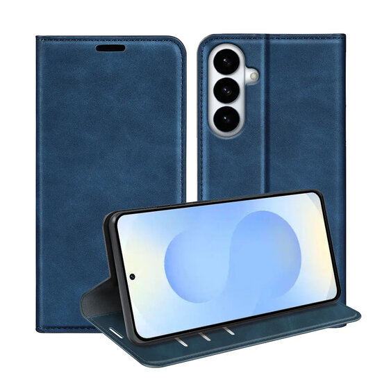 Samsung Galaxy S26 Plus (S26+) Hoesje - MobyDefend Luxe Wallet Bookcase (Magnetische Sluiting) - Blauw