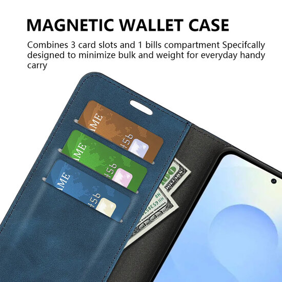 Samsung Galaxy S26 Plus (S26+) Hoesje - MobyDefend Luxe Wallet Bookcase (Magnetische Sluiting) - Grijs