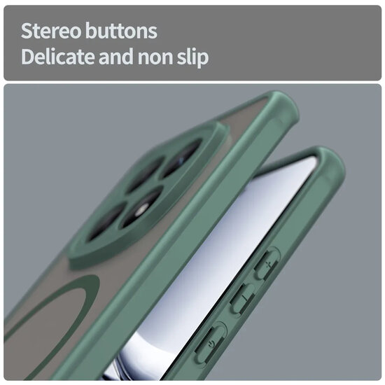 Xiaomi Redmi Note 15 5G Hoesje - MobyDefend MagSafe Case Mat Transparant Met Gekleurde Rand - Groen