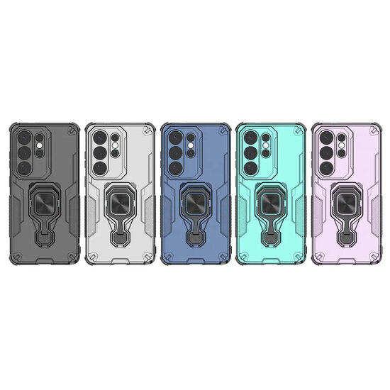 Samsung Galaxy S26 Ultra Hoesje - MobyDefend Dubbelgelaagde Pantsercase Met Standaard - Turquoise
