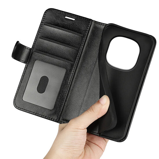 Xiaomi Redmi Note 15 Pro 4G Hoesje - MobyDefend Wallet Book Case (Sluiting Achterkant) - Zwart