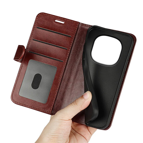 Xiaomi Redmi Note 15 Pro 4G Hoesje - MobyDefend Wallet Book Case (Sluiting Achterkant) - Bruin