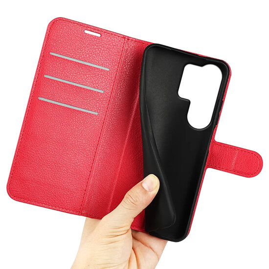 Samsung Galaxy S26 Ultra Hoesje - MobyDefend Kunstleren Wallet Book Case (Sluiting Voorkant) - Rood