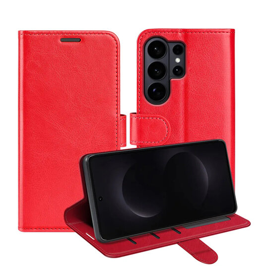 Samsung Galaxy S26 Ultra Hoesje - MobyDefend Wallet Book Case (Sluiting Achterkant) - Rood