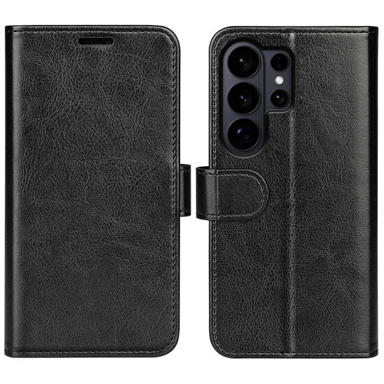 Samsung Galaxy S26 Ultra Hoesje - MobyDefend Wallet Book Case (Sluiting Achterkant) - Zwart