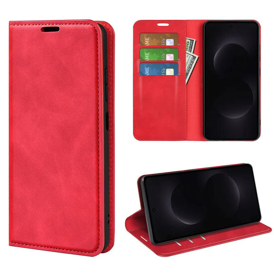 Samsung Galaxy S26 Ultra Hoesje - MobyDefend Luxe Wallet Bookcase (Magnetische Sluiting) - Rood
