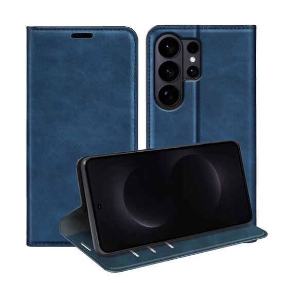 Samsung Galaxy S26 Ultra Hoesje - MobyDefend Luxe Wallet Bookcase (Magnetische Sluiting) - Blauw