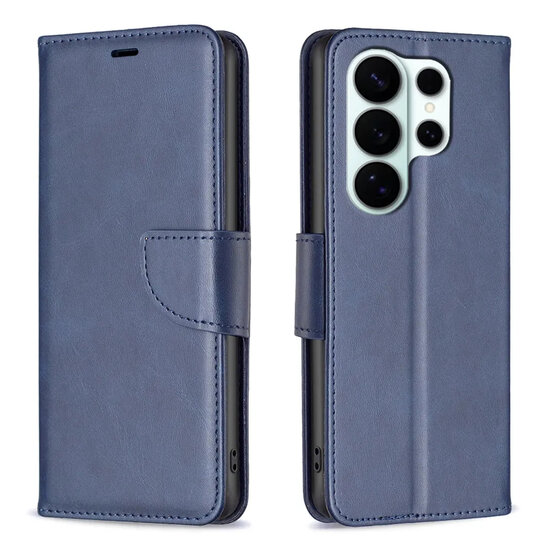 Samsung Galaxy S26 Ultra Hoesje - MobyDefend Wallet Book Case Met Koord - Blauw