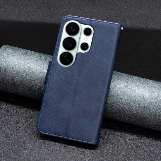 Samsung Galaxy S26 Ultra Hoesje - MobyDefend Wallet Book Case Met Koord - Blauw