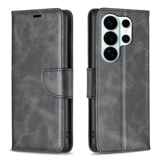 Samsung Galaxy S26 Ultra Hoesje - MobyDefend Wallet Book Case Met Koord - Zwart