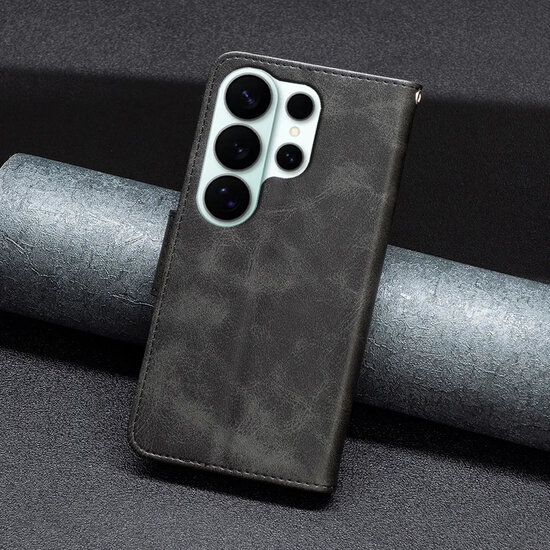 Samsung Galaxy S26 Ultra Hoesje - MobyDefend Wallet Book Case Met Koord - Zwart