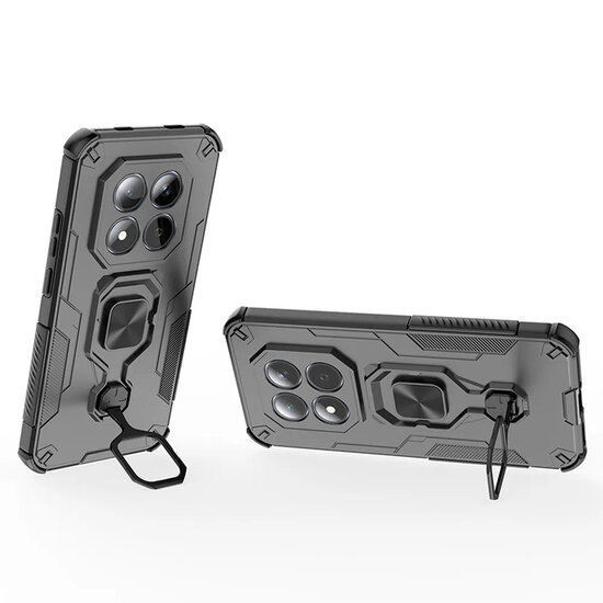 Xiaomi Redmi Note 15 Pro 5G Hoesje - MobyDefend Dubbelgelaagde Pantsercase Met Standaard - Blauw