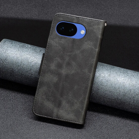 Google Pixel 10a Hoesje - MobyDefend Wallet Book Case Met Koord - Zwart